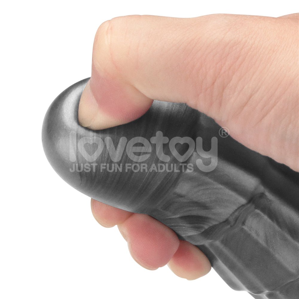 King Sized Vibrating Vibrax Slider - Grey 36.8 cm (14.5'') USB Rechargeable Vibrating Dildo - Silk and Sin