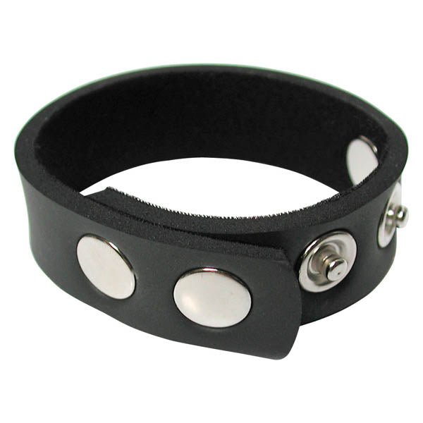 KinkLab 5-Snap Neoprene Cock Ring - Black Adjustable Cock Ring - Silk and Sin
