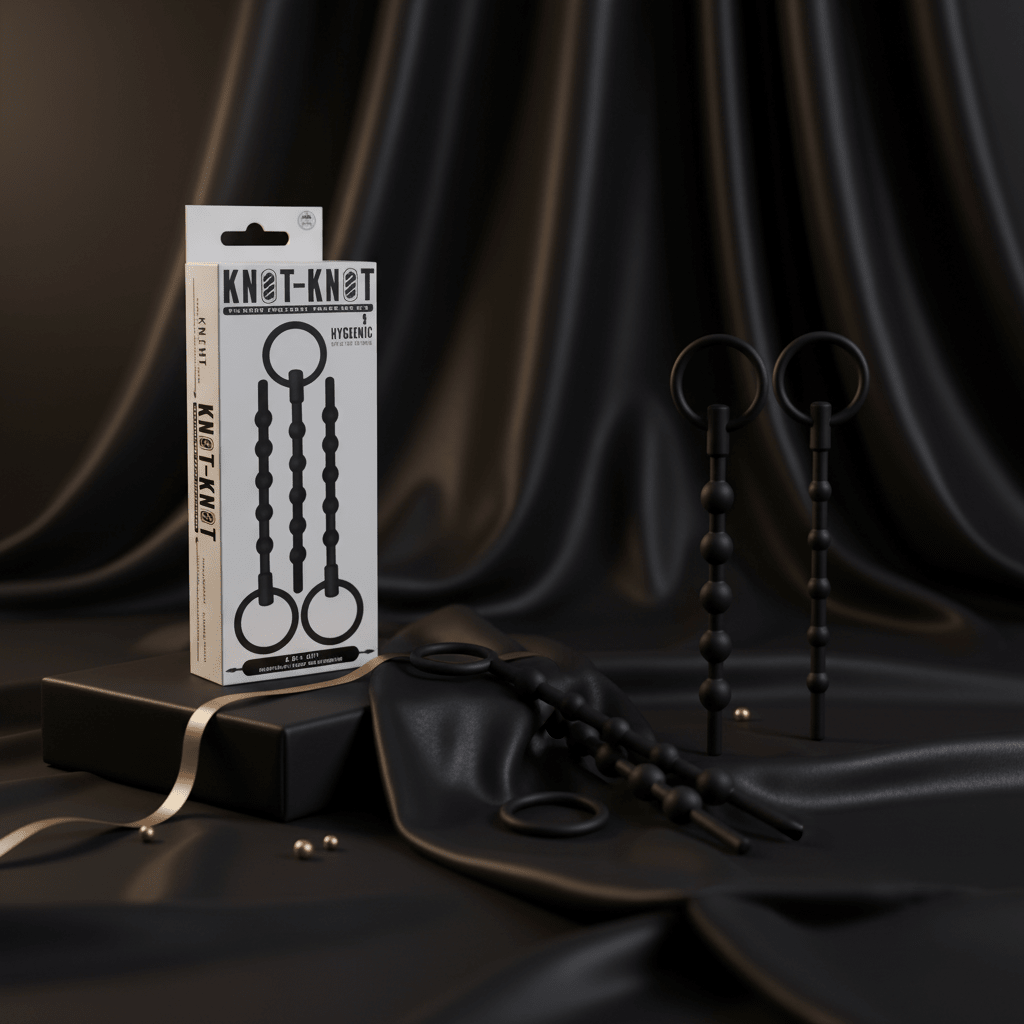 Knot Knot - Black Urethral Sounding Kit - 3 Piece Set - Silk and Sin