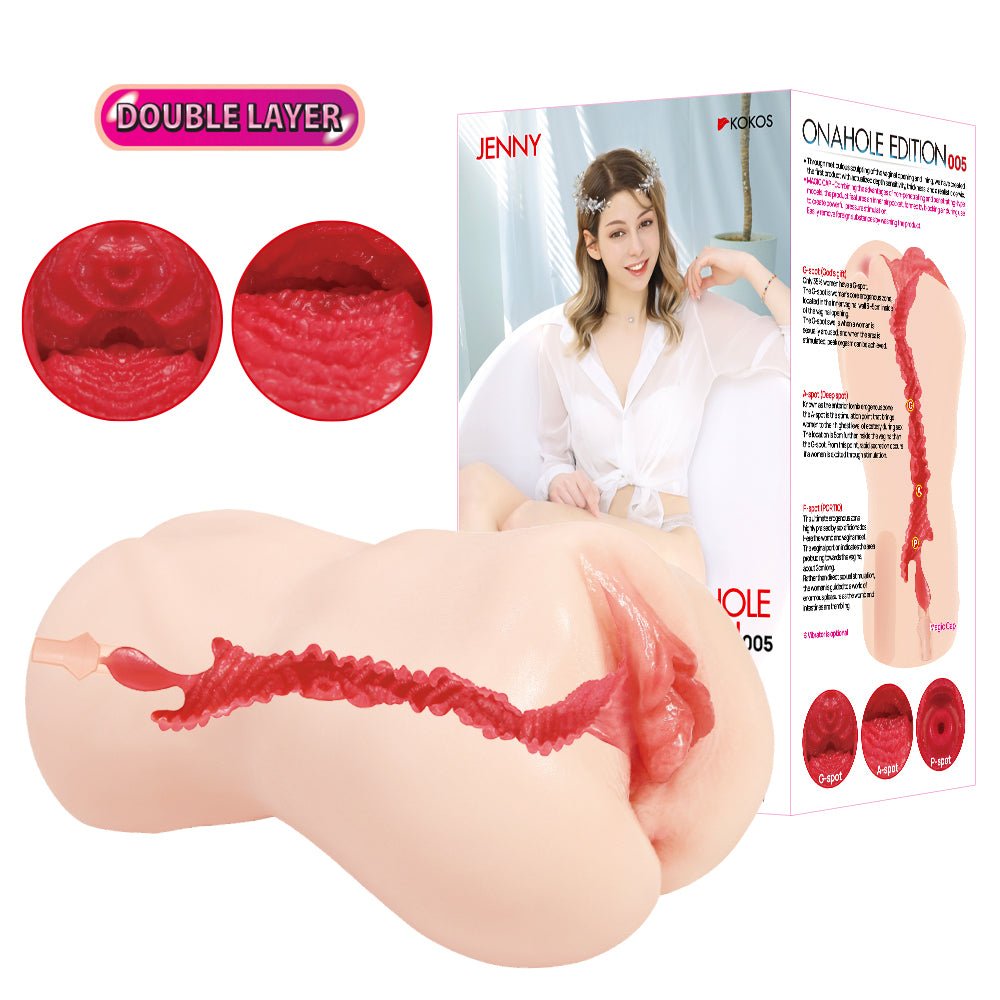 Kokos Jenny Onahole 005 - Flesh Dual Layer Vagina Stroker - Silk and Sin