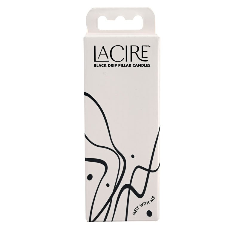 LaCire Drip Pillar Candles - Black - Black Drip Candles - Set of 3 - silkandsin