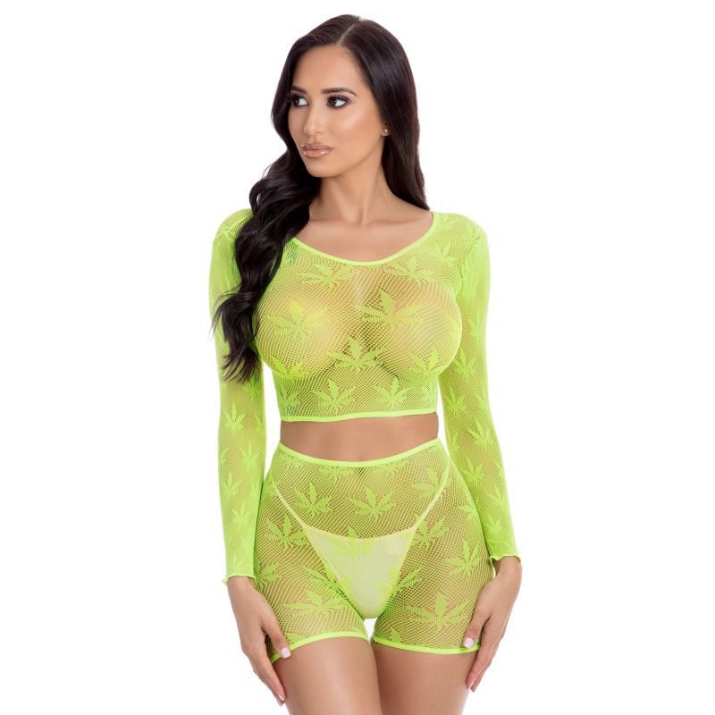 Leaf It To Me Short Set Green - Silk and Sin