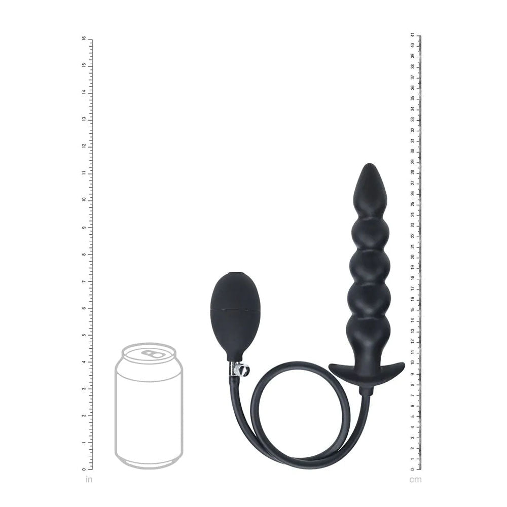 LEVELZ Beaded Inflatable Anal Plug - Black Inflatable Butt Plug - Silk and Sin
