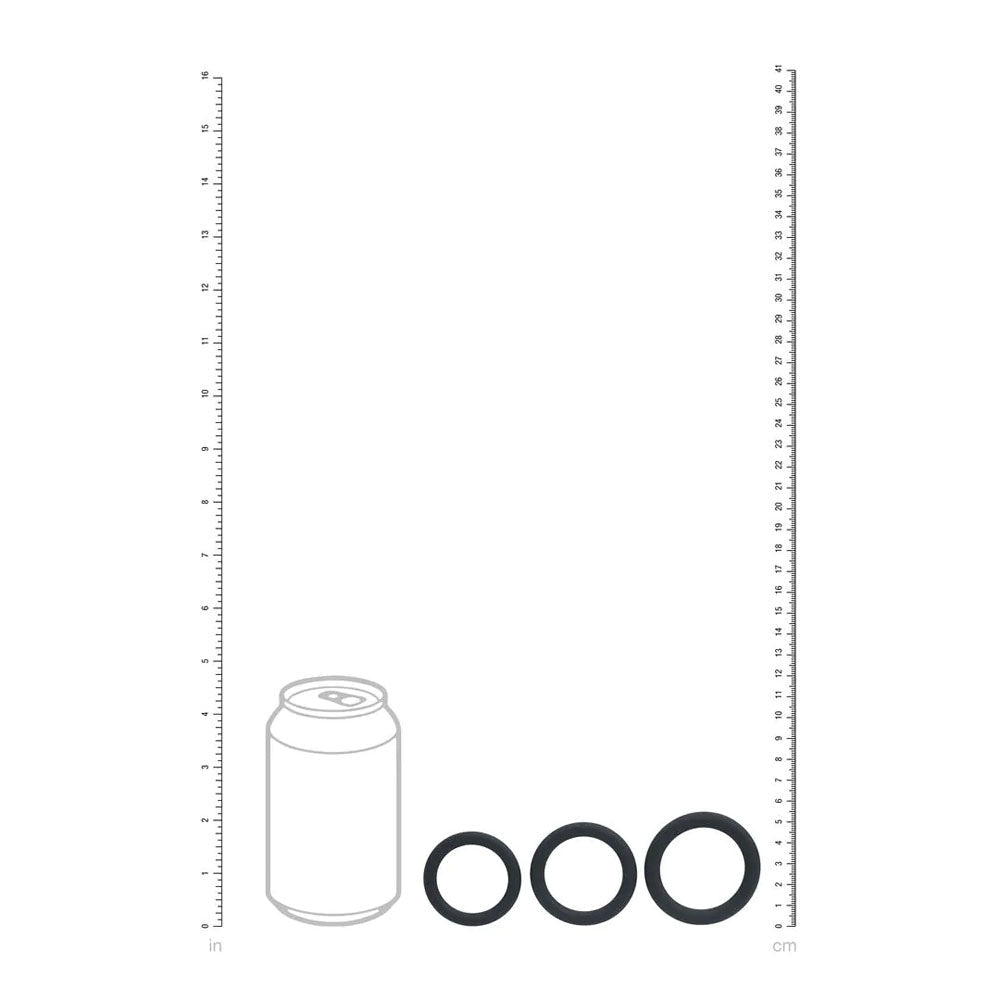 LEVELZ Classic Silicone Cock Ring Set - L/XL/XXL - Black Cock Rings - Set of 3 Sizes - Silk and Sin