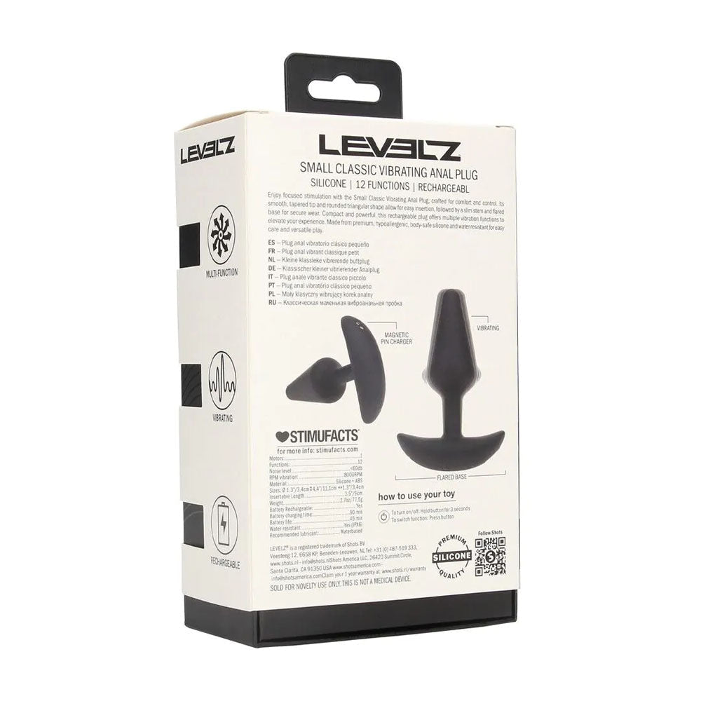 LEVELZ Classic Vibrating Silicone Anal Plug - Small - Black Small USB Rechargeable Butt Plug - Silk and Sin
