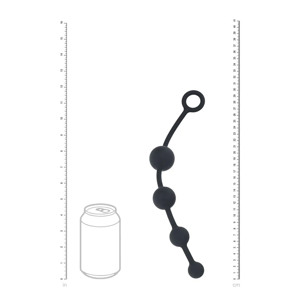 LEVELZ Curved Silicone Anal Beads - Black - Black 29.5 cm Anal Beads - Silk and Sin