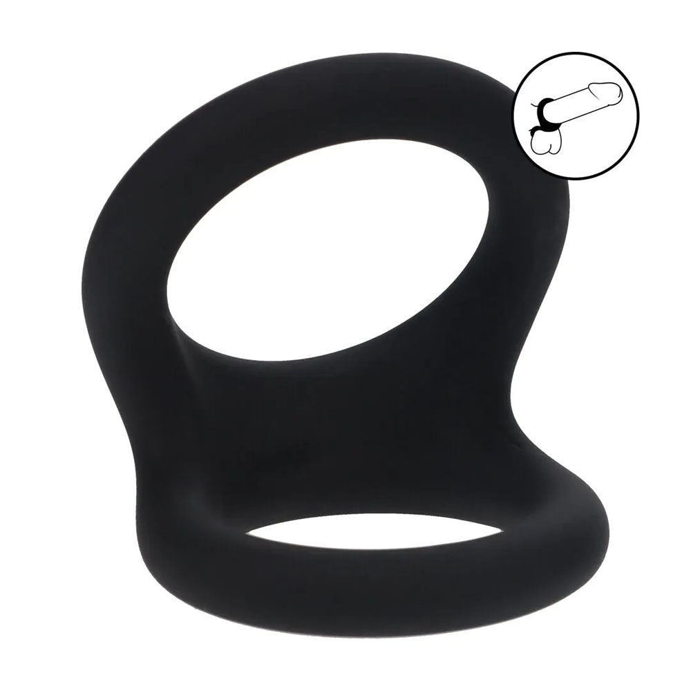LEVELZ Double O Silicone Cock Ring - L - Black - Black Cock & Balls Rings - Silk and Sin