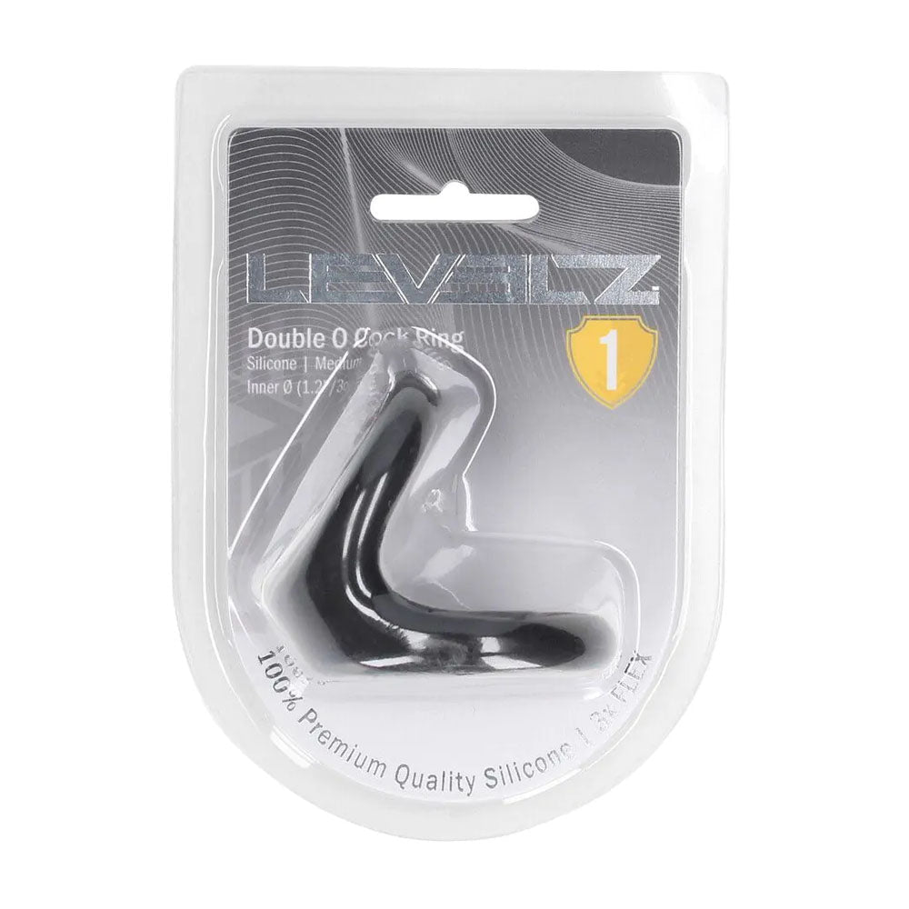 LEVELZ Double O Silicone Cock Ring - M - Black - Black Cock & Balls Rings - Silk and Sin