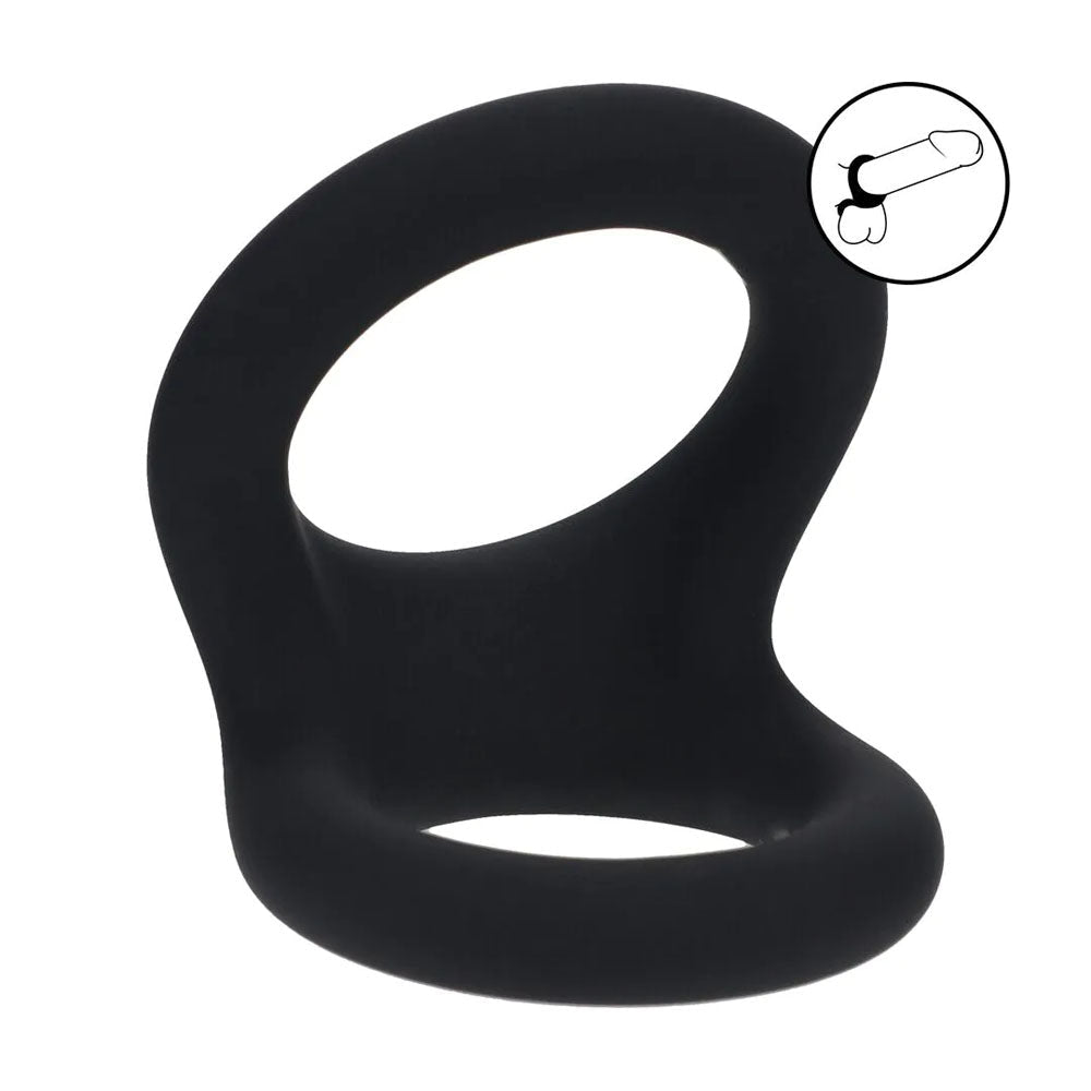 LEVELZ Double O Silicone Cock Ring - M - Black - Black Cock & Balls Rings - Silk and Sin