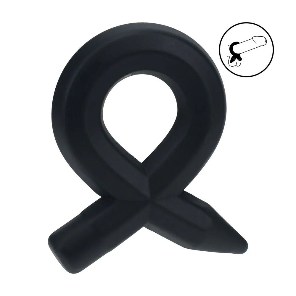LEVELZ Pencil Liquid Silicone Cock Ring - Black Cock Ring - Silk and Sin