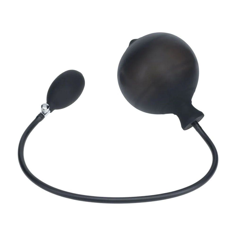 LEVELZ Ribbed Inflatable Anal Plug - Black Inflatable Butt Plug - Silk and Sin