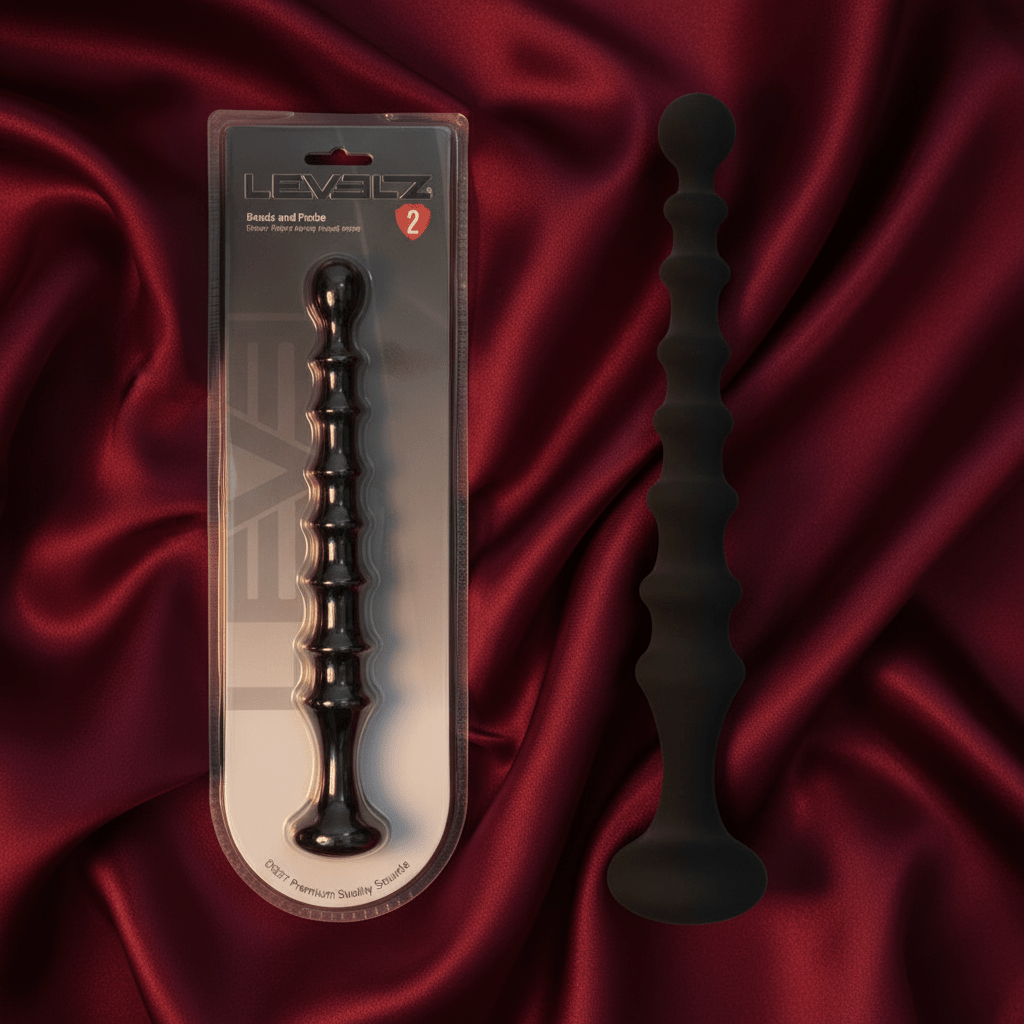 LEVELZ Ribbed Silicone Flared Anal Probe - Black 26.7 cm Anal Beads - Silk and Sin