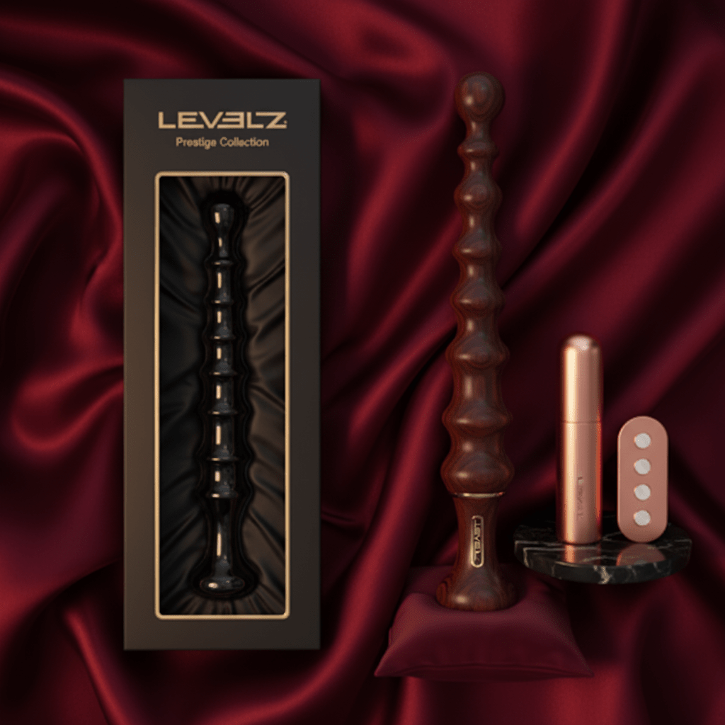 LEVELZ Ribbed Silicone Flared Anal Probe - Black 26.7 cm Anal Beads - Silk and Sin