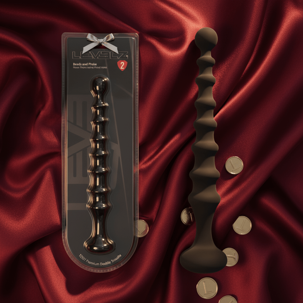 LEVELZ Ribbed Silicone Flared Anal Probe - Black 26.7 cm Anal Beads - Silk and Sin