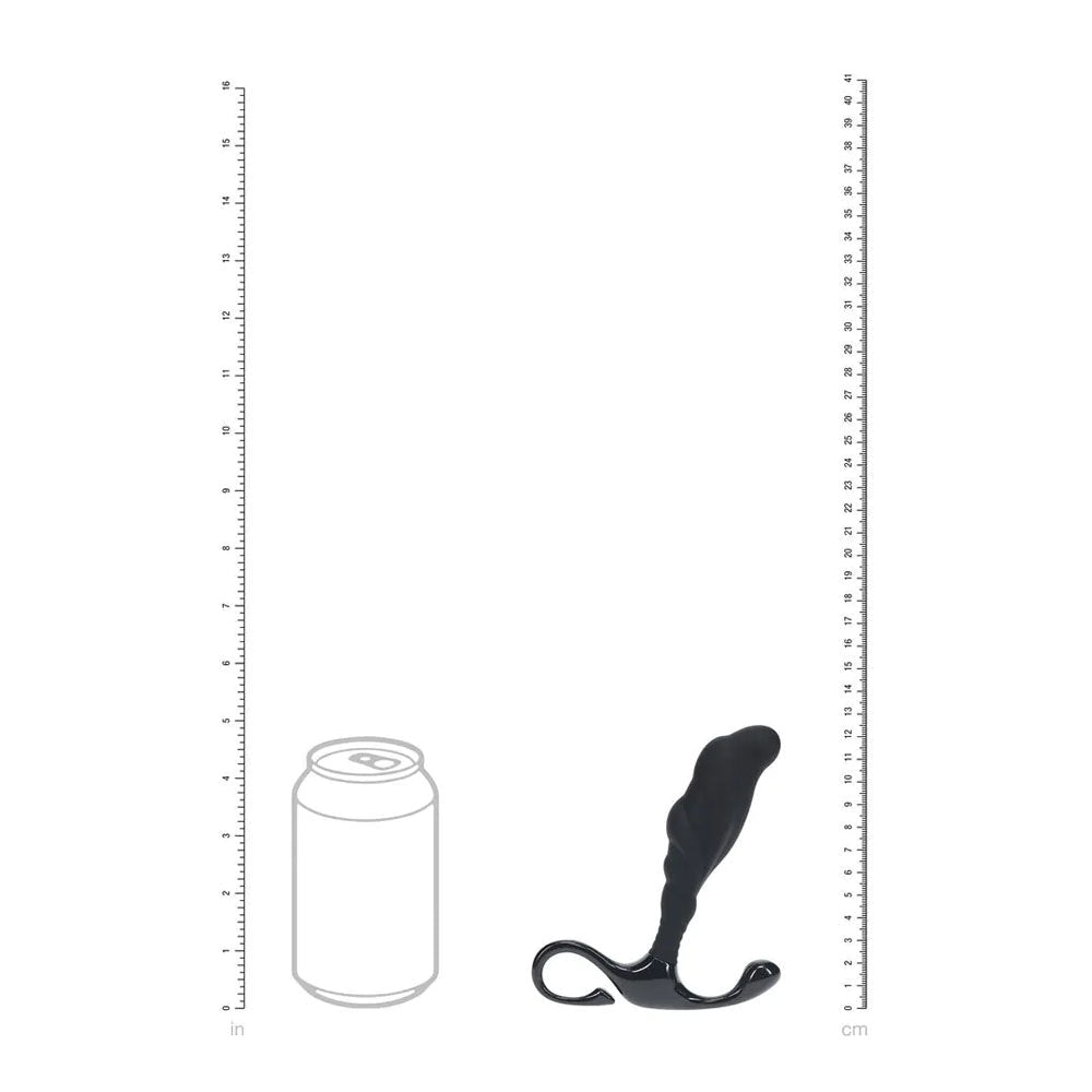 LEVELZ Rippled with Hard Loop Prostate Massager - Large - Black Large Prostate Massager - Silk and Sin