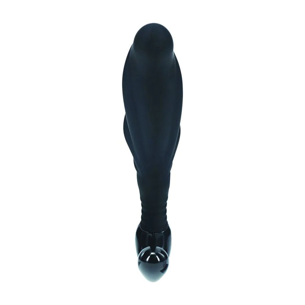 LEVELZ Rippled with Hard Loop Prostate Massager - Large - Black Large Prostate Massager - Silk and Sin