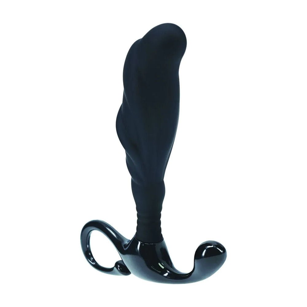 LEVELZ Rippled with Hard Loop Prostate Massager - Large - Black Large Prostate Massager - Silk and Sin
