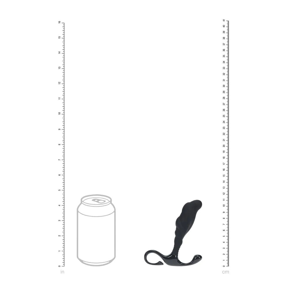 LEVELZ Rippled with Hard Loop Prostate Massager - Medium - Black Medium Prostate Massager - Silk and Sin