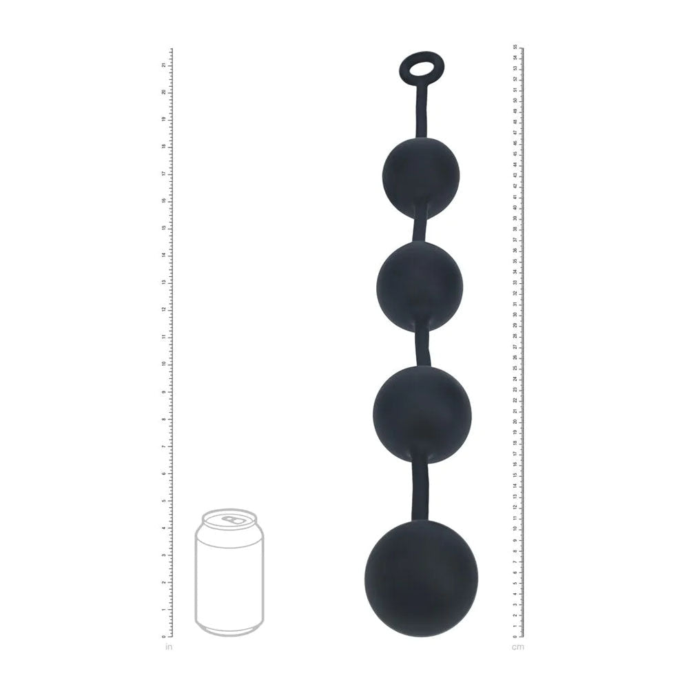 LEVELZ Round Anal Balls - XXL - 60mm - Black 52.5 cm XXL Anal Beads - Silk and Sin