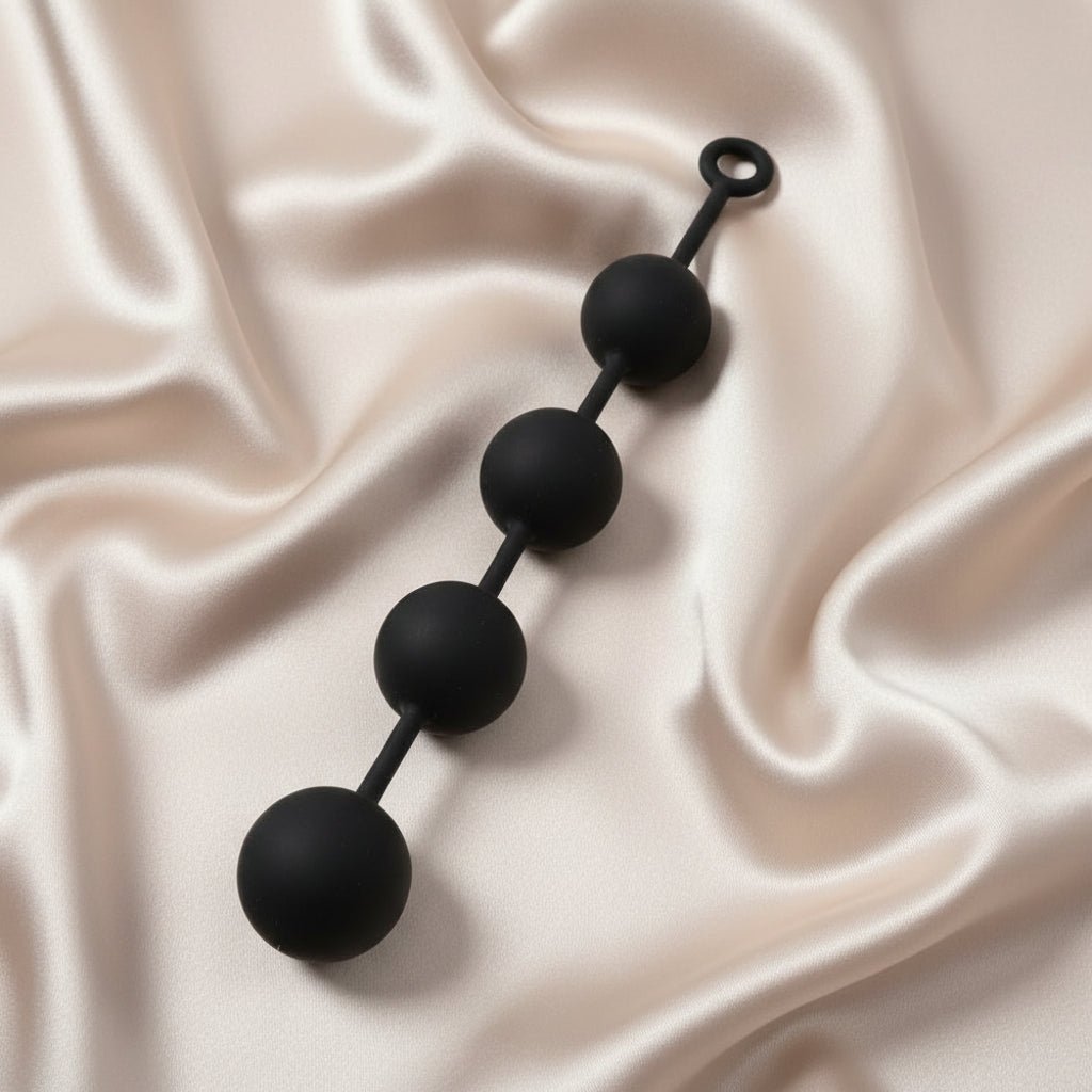 LEVELZ Round Anal Balls - XXL - 60mm - Black 52.5 cm XXL Anal Beads - Silk and Sin