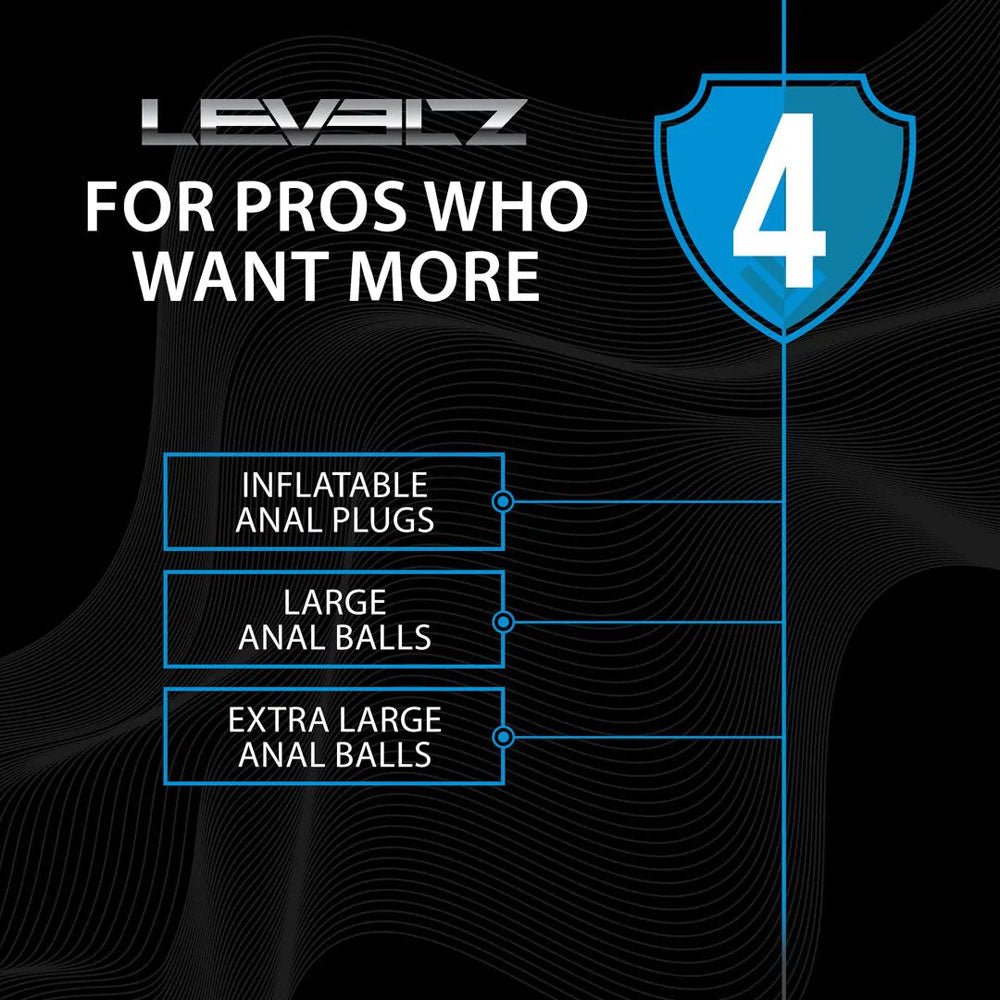 LEVELZ Round Silicone Anal Balls - L - 40mm - Black 40.5 cm Large Anal Beads - Silk and Sin