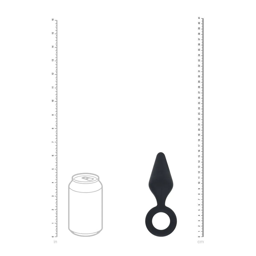 LEVELZ Silicone Anal Plug with Loop - Large - Black Large Butt Plug - Silk and Sin