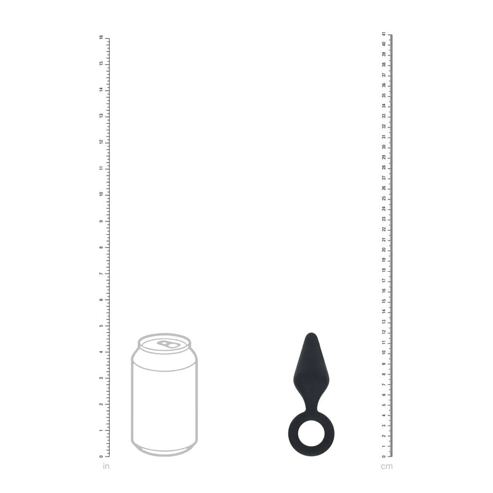 LEVELZ Silicone Anal Plug with Loop - Small - Black - Black Small Butt Plug - Silk and Sin