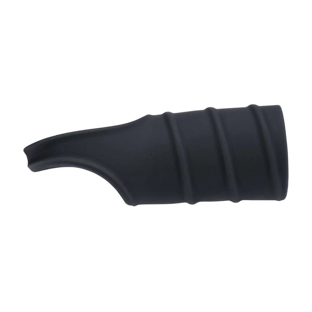 LEVELZ Silicone Cock Ring & Ribbed Sleeve - Black Cock Ring with Sleeve - Silk and Sin