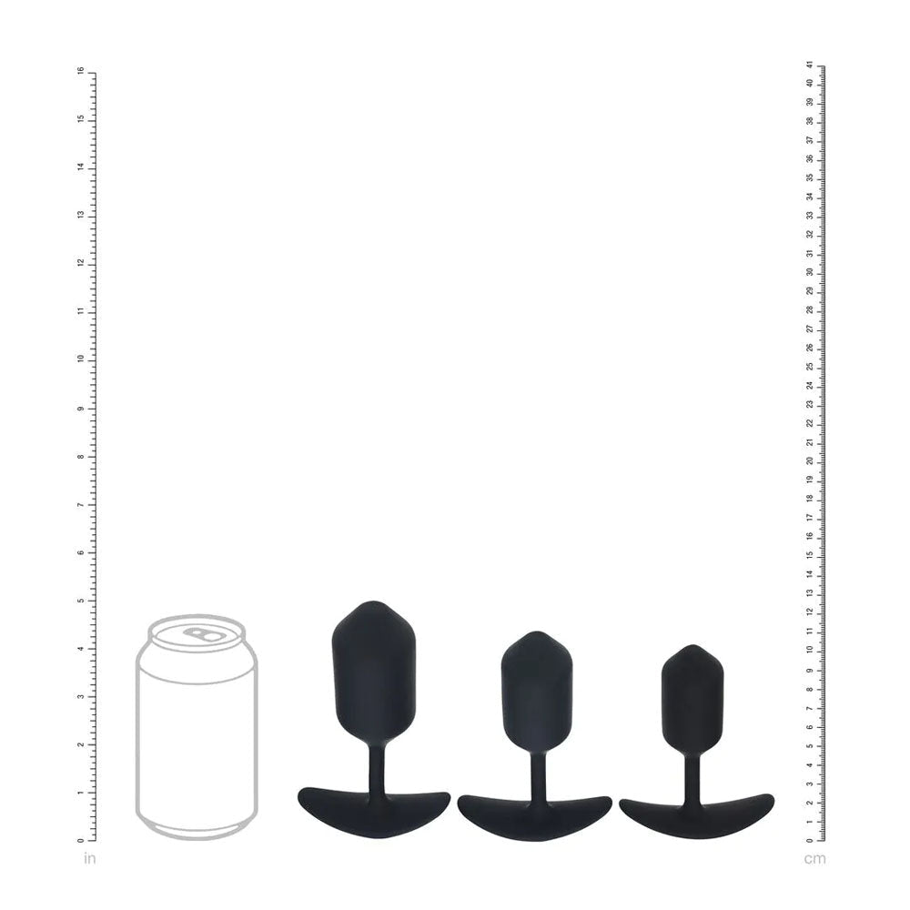LEVELZ Silicone Weighted Anal Plug Training Set - Black Weighted Butt Plugs - Set of 3 Sizes - Silk and Sin