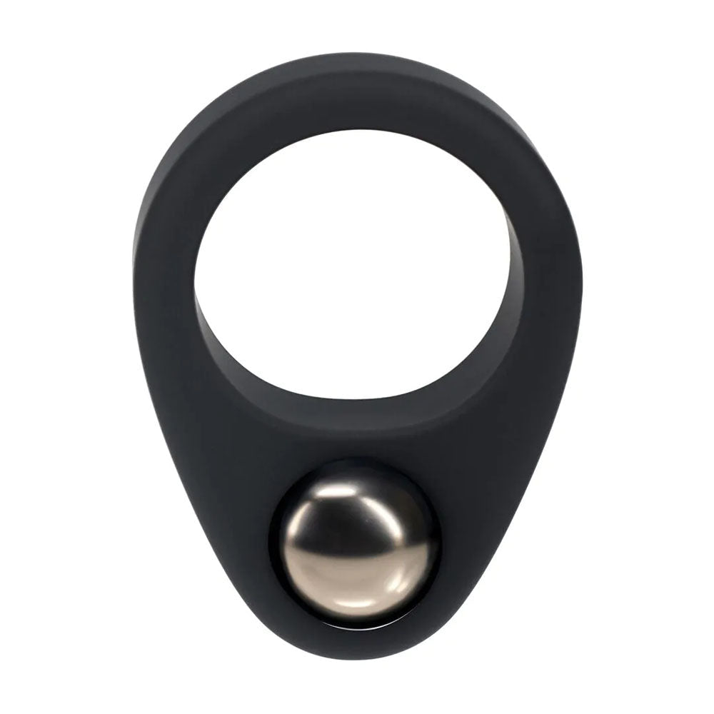 LEVELZ Single Weighted Ball Cock Ring - Black - Black Weighted Cock Ring - Silk and Sin