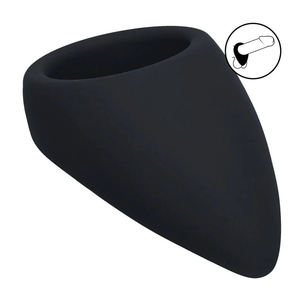 LEVELZ Teardrop Silicone Cock Ring - Black - Black Cock Ring - Silk and Sin