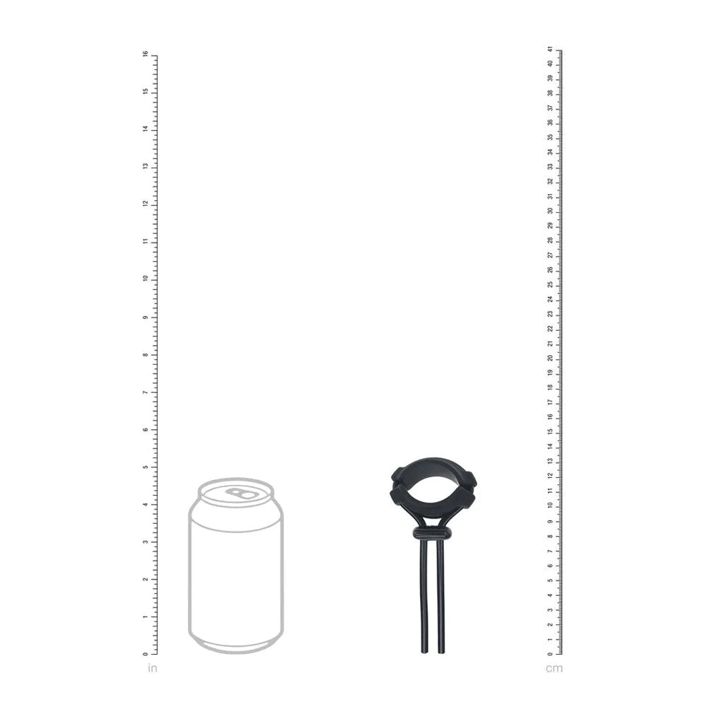 LEVELZ Wide Detachable Lasso Cock Ring - Black - Black Adjustable Cock Ring - Silk and Sin