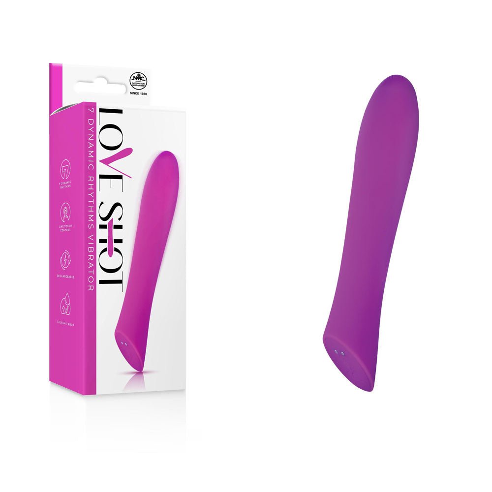 Love Shot - Purple 17.8 cm USB Rechargeable Vibrator - Silk and Sin