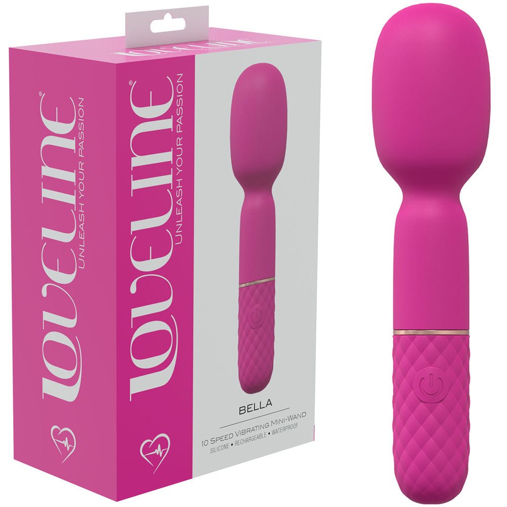 LOVELINE Bella - Pink - Pink 14 cm USB Rechargeable Massage Wand - Silk and Sin