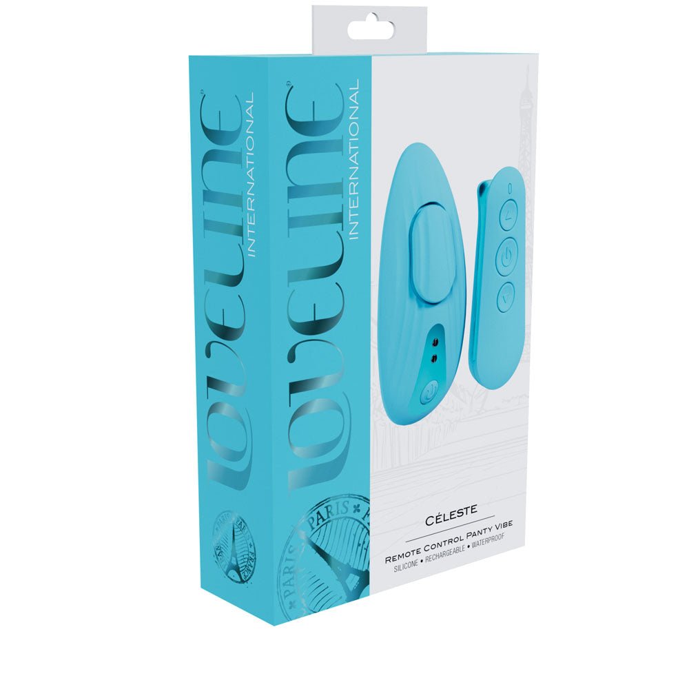 LOVELINE Celeste - Blue - Blue USB Rechargeable Panty Vibrator with Wireless Remote - Silk and Sin