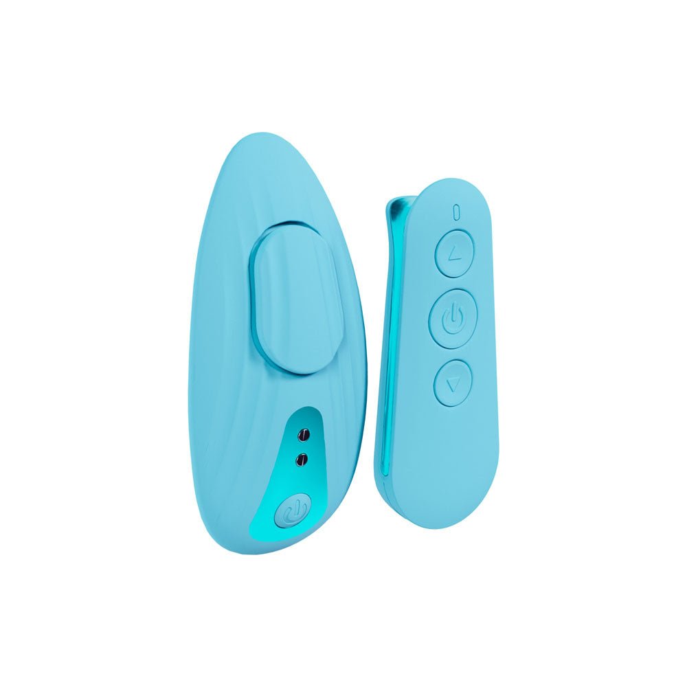 LOVELINE Celeste - Blue - Blue USB Rechargeable Panty Vibrator with Wireless Remote - Silk and Sin