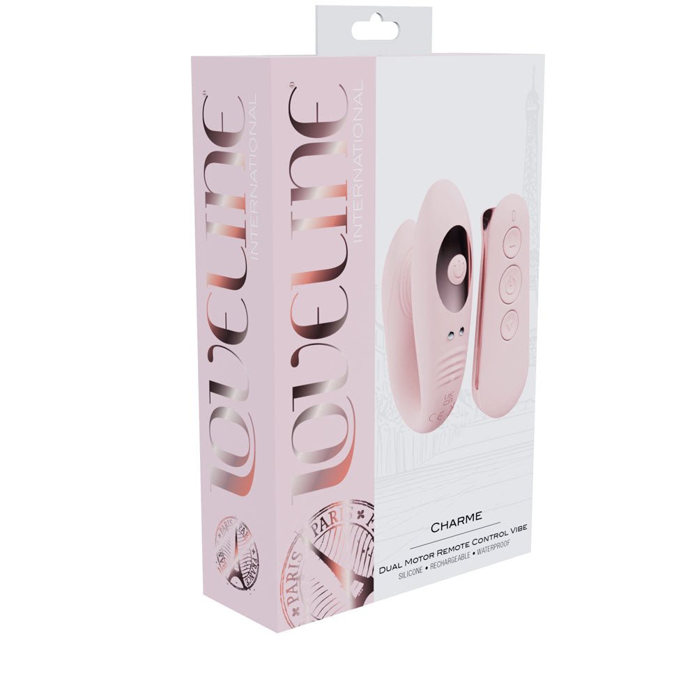 LOVELINE Charme Dual Motor Vibe - Pink USB Rechargeable Dual Motor Vibrator with Wireless Remote - Silk and Sin