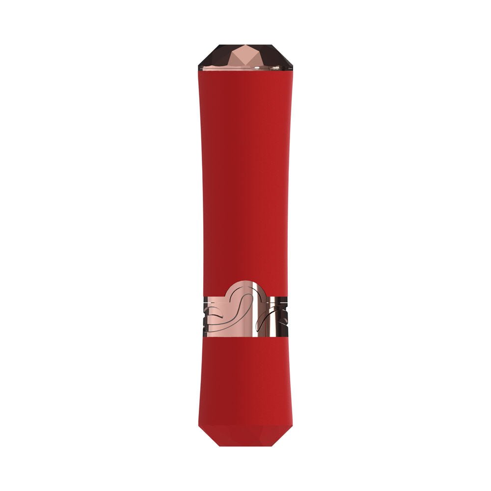 LOVELINE Dahlia - Red - Red 12.5 cm USB Rechargeable Lipstick Vibrator - Silk and Sin