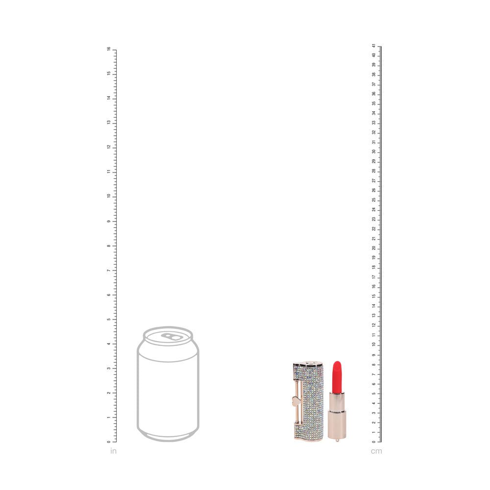 LOVELINE Diamond - Red - Red 8.3 cm USB Rechargeable Lipstick Vibrator - silkandsin