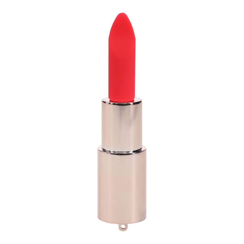 LOVELINE Diamond - Red - Red 8.3 cm USB Rechargeable Lipstick Vibrator - silkandsin