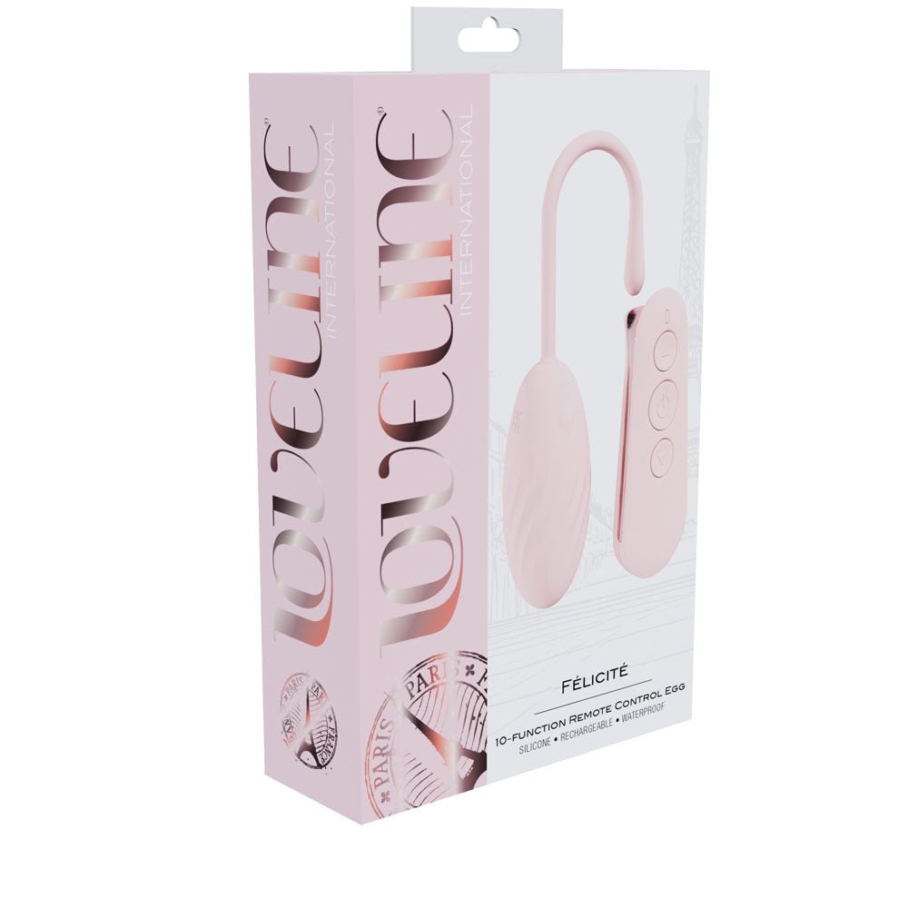 LOVELINE Felicite - Pink - Pink USB Rechargeable Vibrating Egg with Wireless Remote - Silk and Sin