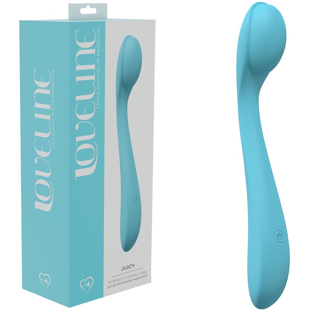 LOVELINE Juicy - Blue - Blue 21.5 cm USB Rechargeable Vibrator - Silk and Sin