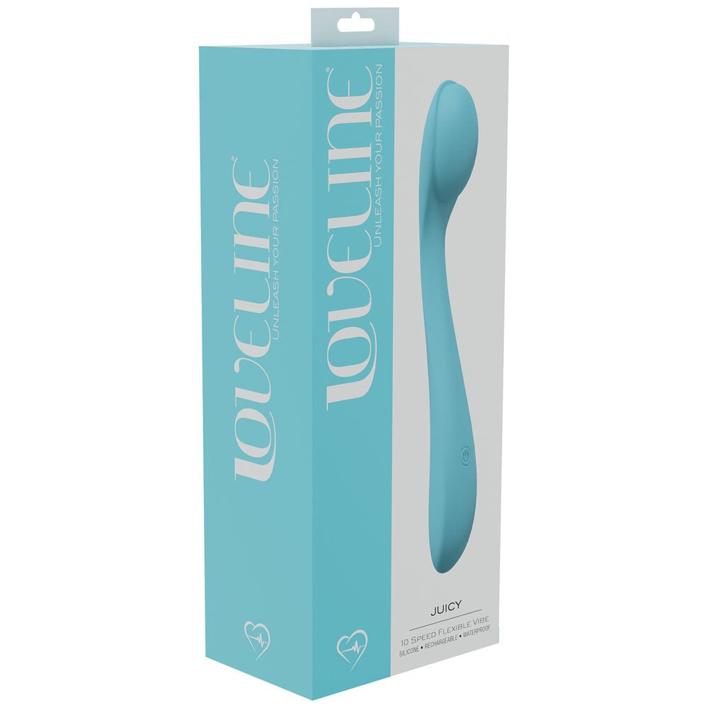 LOVELINE Juicy - Blue - Blue 21.5 cm USB Rechargeable Vibrator - Silk and Sin
