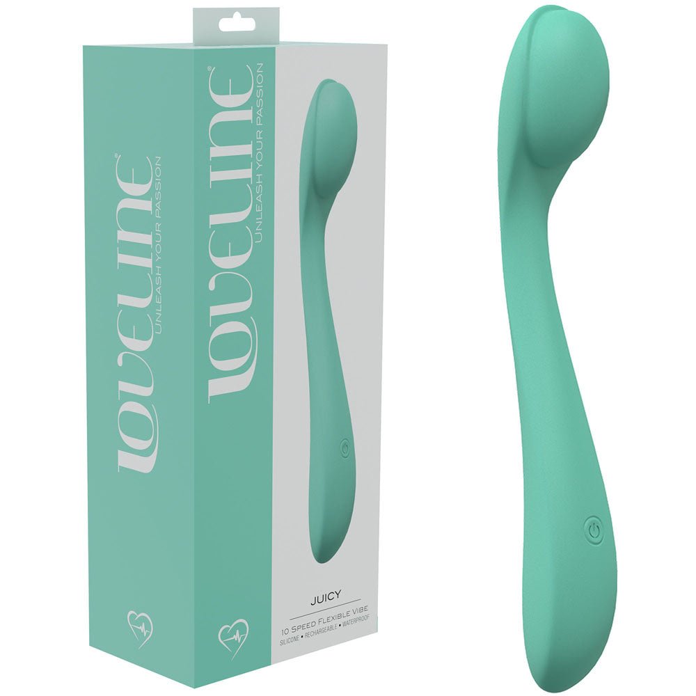 LOVELINE Juicy - Green - GReen 21.5 cm USB Rechargeable Vibrator - Silk and Sin