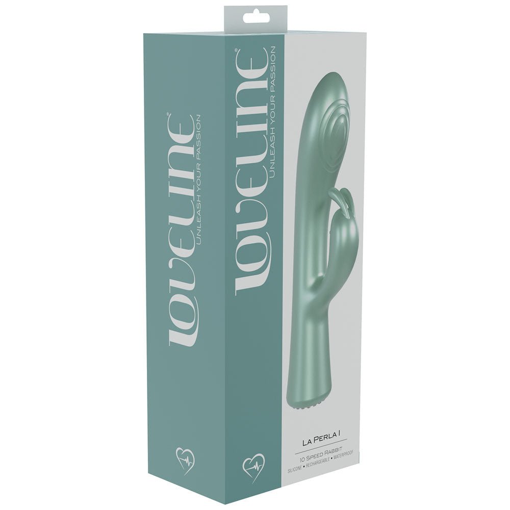 LOVELINE La Perla I - Green - Pearlescent Green 19.2 cm USB Rechargeable Rabbit Vibrator - Silk and Sin