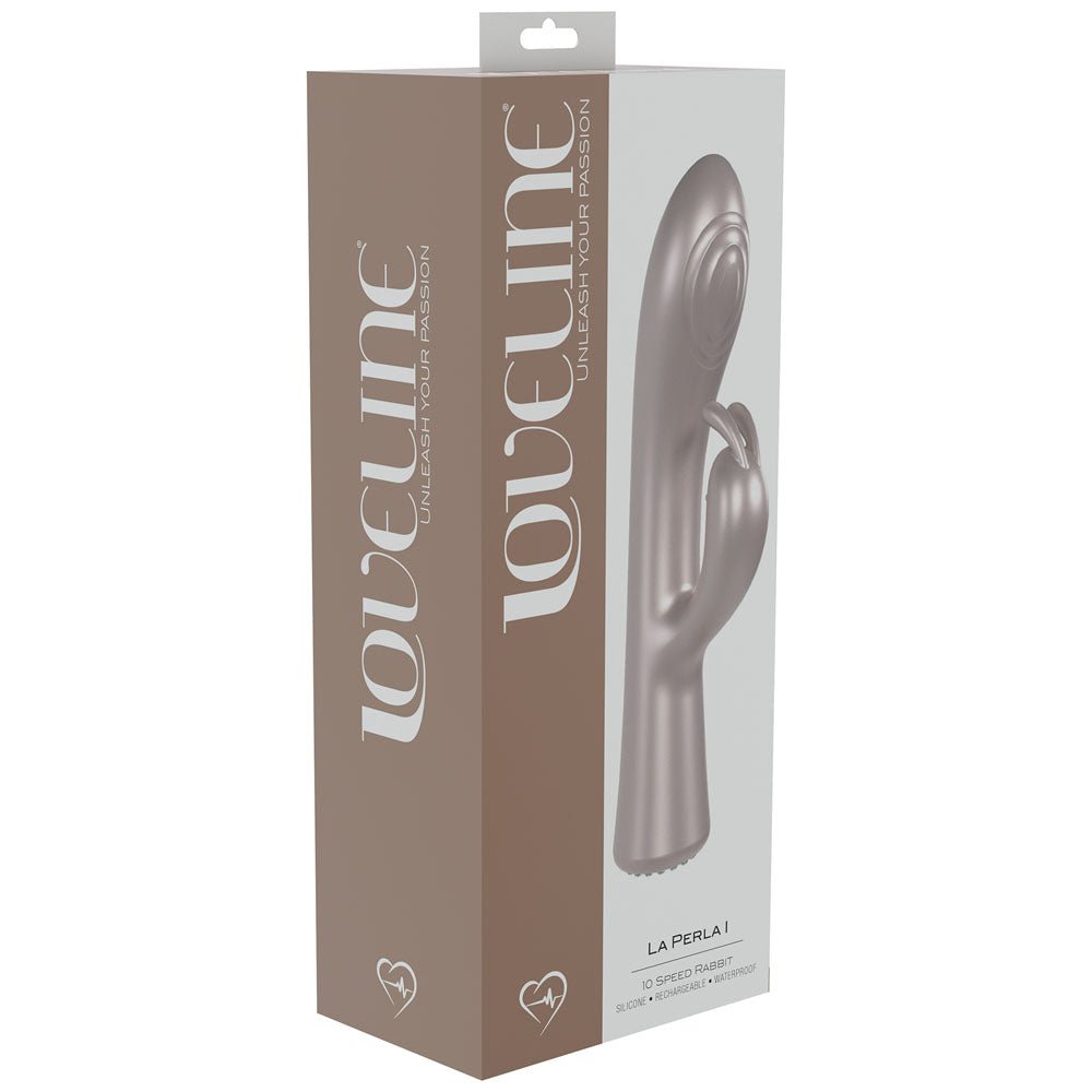 LOVELINE La Perla I - Pink - Pearlescent Pink 19.2 cm USB Rechargeable Rabbit Vibrator - Silk and Sin