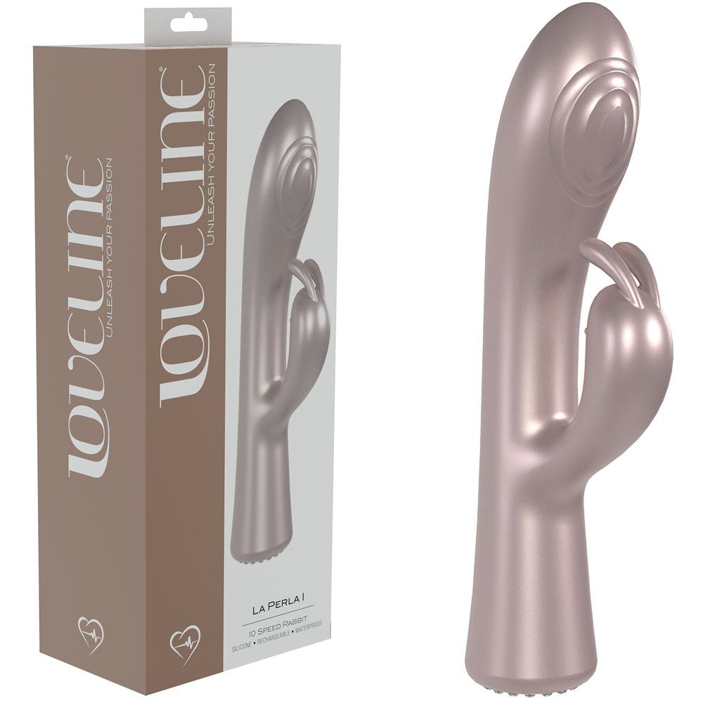 LOVELINE La Perla I - Pink - Pearlescent Pink 19.2 cm USB Rechargeable Rabbit Vibrator - Silk and Sin