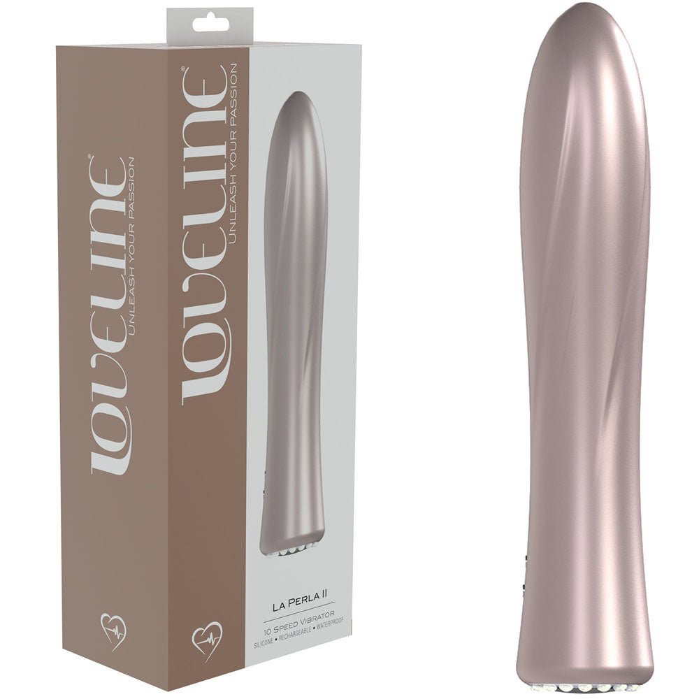 LOVELINE La Perla II - Pink - Pearlescent Pink 19.2 cm USB Rechargeable Vibrator - Silk and Sin