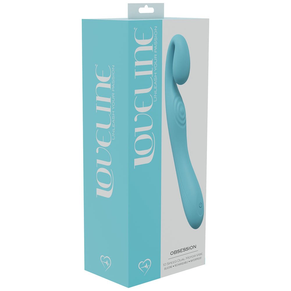 LOVELINE Obsession - Blue - Blue 18.4 cm USB Rechargeable Vibrator - Silk and Sin