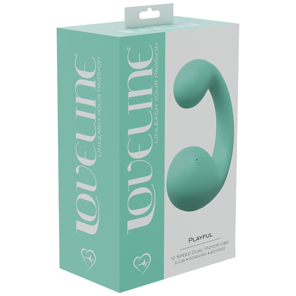 LOVELINE Playful - Green - Green 8.5 cm Dual Vibrator - Silk and Sin